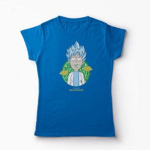 Tricou Rick Sanchez - I'm Just Saiyantist - Femei-Albastru Regal